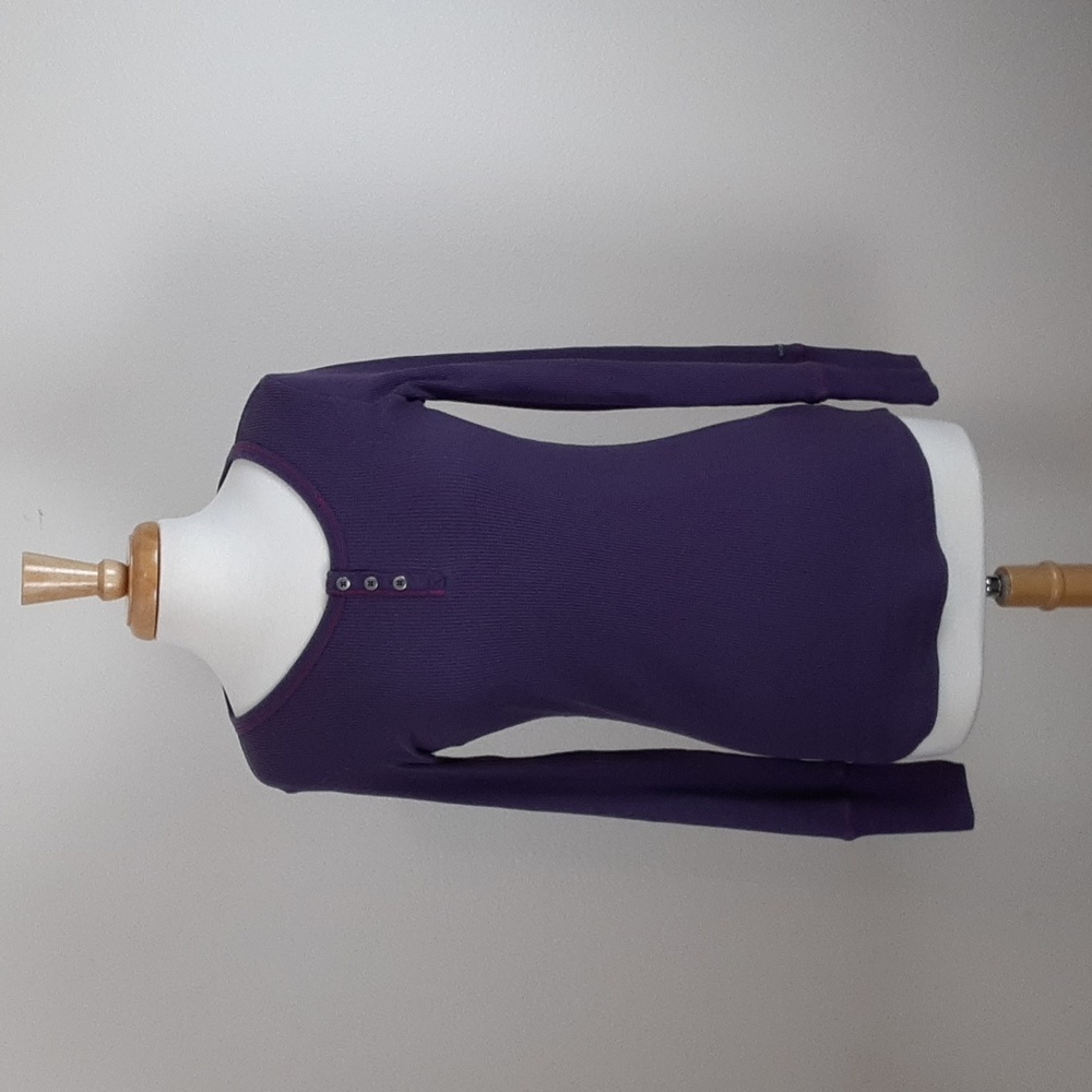 Columbia Waffle Knit Long-sleeved Purple Tee